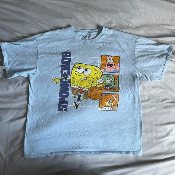 XL Nickelodeon Sky Blue SpongeBob SquarePants Graphic Tee - Picture 1 of 5